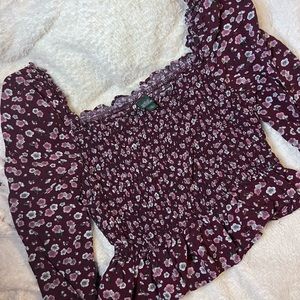 Floral long sleeve cropped